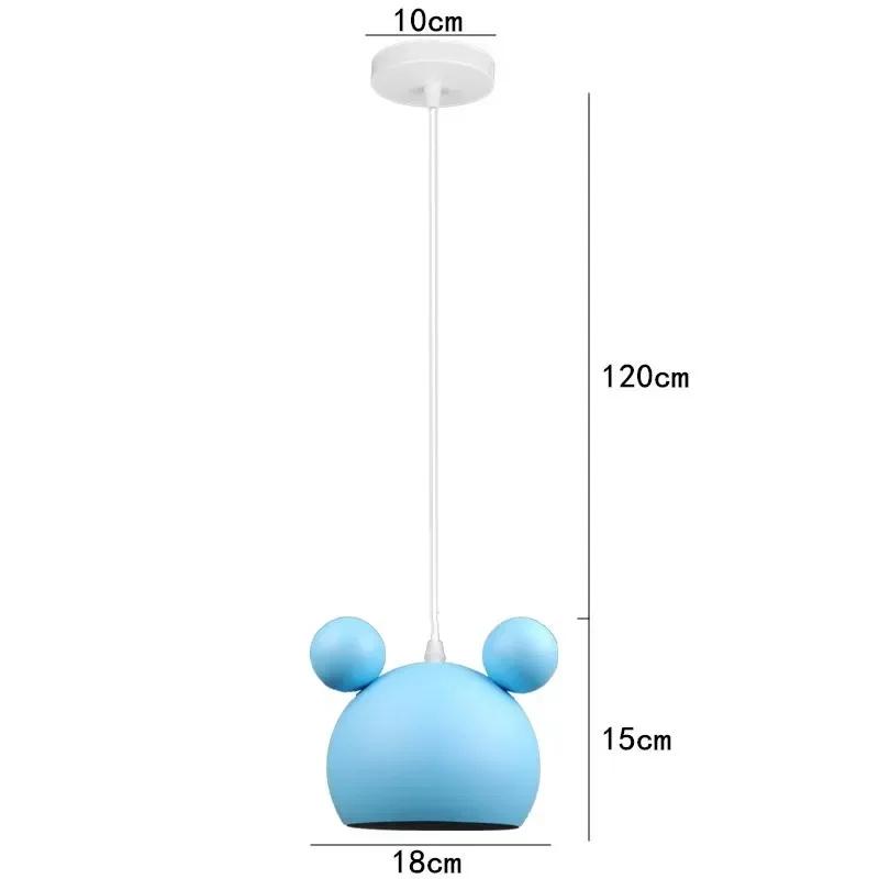 

Nordic люстра с одной головкой люстра для столовой обеденный барный столик Macaron детская спальня лампа люстра с изображением Микки Мауса NO Bulbs