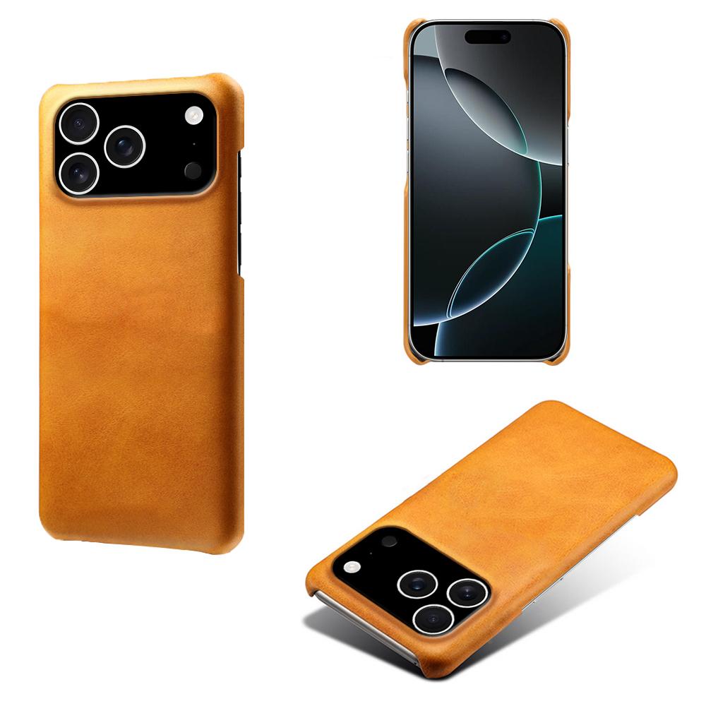 For iPhone 17 Pro Case Calf Texture PU Leather Hard PC Protective Phone Cover