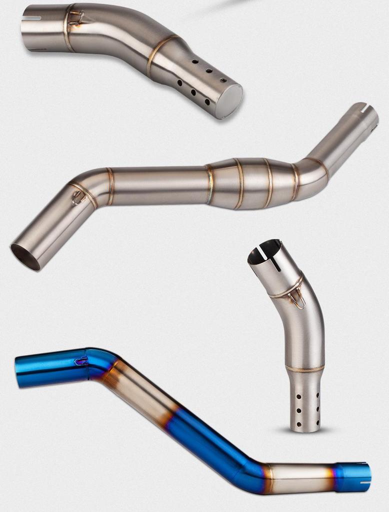 Stainless Steel Mid-Pipe Exhaust with Silencer & Backpressure Chamber for CFMOTO NK400 NK650