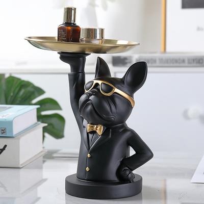 Originalidade Bandeja para Cão Ornamento Decoração Resina Luxo Leve Armazenamento Animal Prato para Doces e Frutas Hall de Entrada Recepção