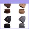 Conjunto de Gorro de Inverno Tricotado e Cachecol com Forro de Fleece para Uso ao Ar Livre em Clima Frio