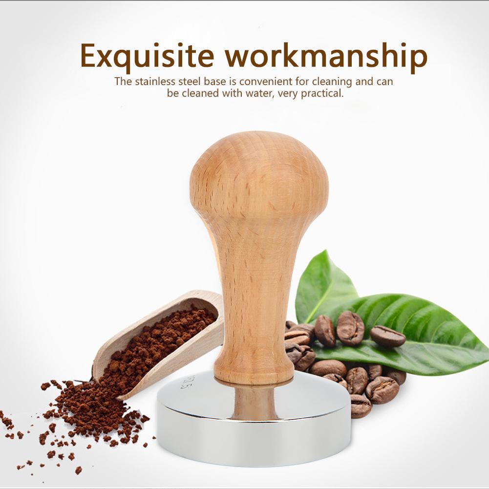 57.5mm Stainless Steel Base Coffee Powder Tamper with Wooden Handle Coffee Machine Accessories