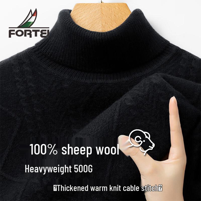

Men s Heavyweight 100% Merino Wool Turtleneck Sweater 52