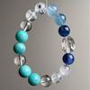 Aquamarine & White Crystal Bracelet: Elegant Women's High-End Fashion Accessory