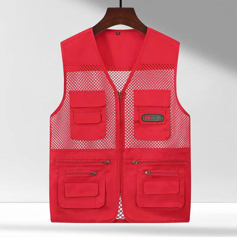 Vestă de vară pentru bărbați, din plasă, cu buzunare multiple, fără mâneci - Jachetă pentru fotografie în aer liber și pescuit, pentru bărbați de vârstă mijlocie și vârstnici