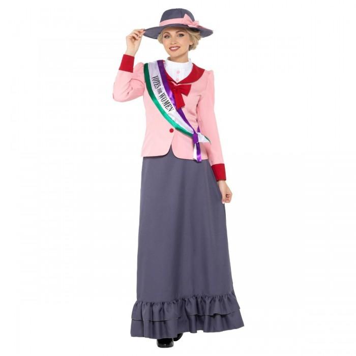 Smiffys Womens/Ladies Deluxe Victorian Suffragette Costume Set