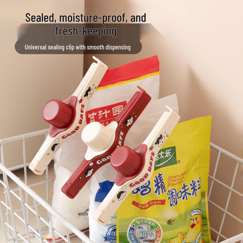 Dopamine Kitchen Moisture-Proof Sealing Clip with Dispensing Spout