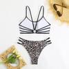 2025 European & American Leopard Print Push-up Color Block Bikini