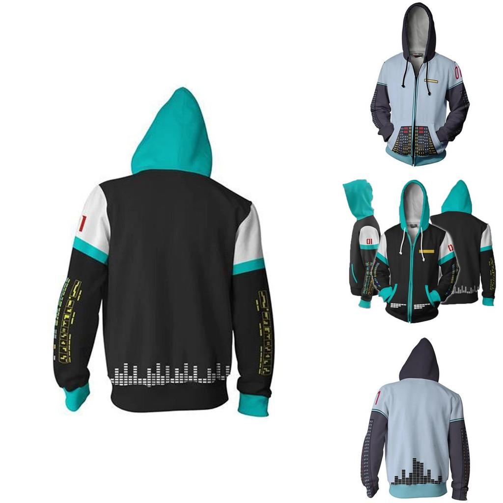 Cozy Anime Hatsune Miku Vocaloid Hoodie With Vibrant 3d Graphic Design For Comfort