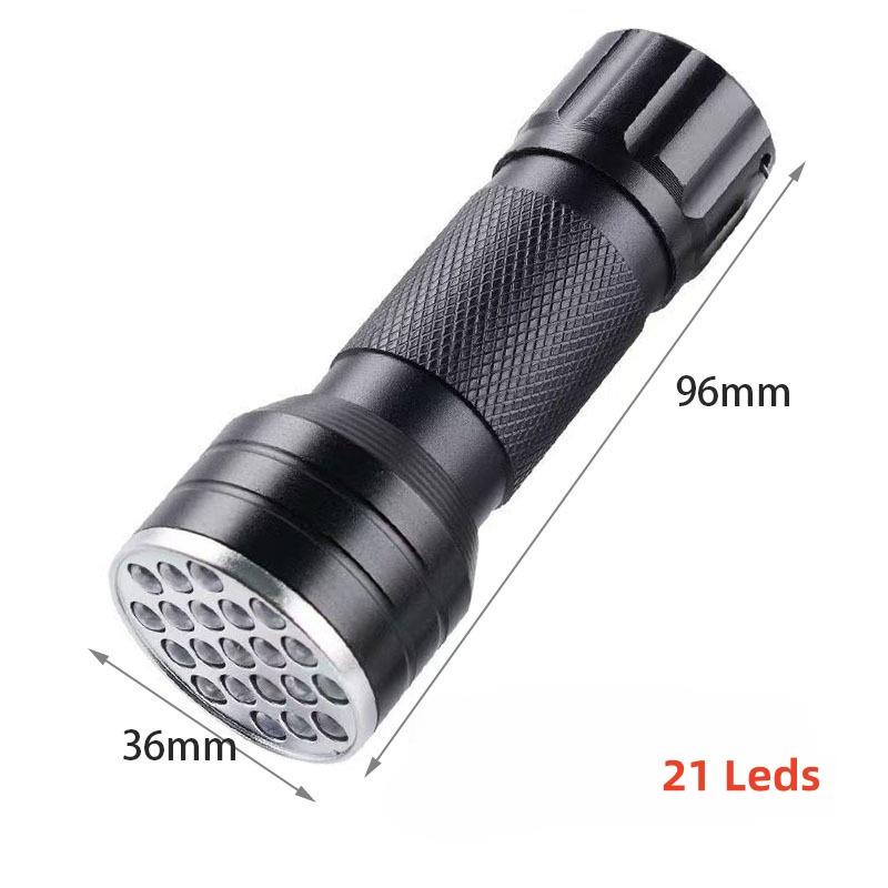 21 LED UV Ultraviolet Flashlight Black Light 395NM Mini Torch Light for Pet Urine Stains Portable Banknote T