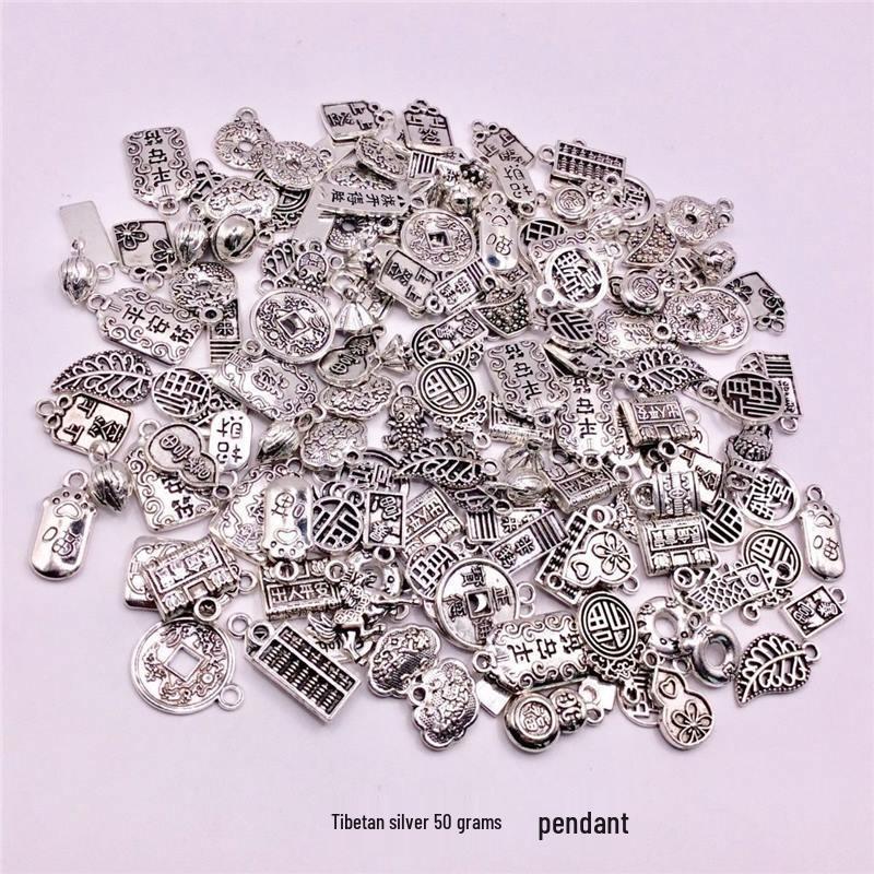 Tibetanisches Silber Florale Anhänger, Abstandshalter & Quasten für DIY Armbänder