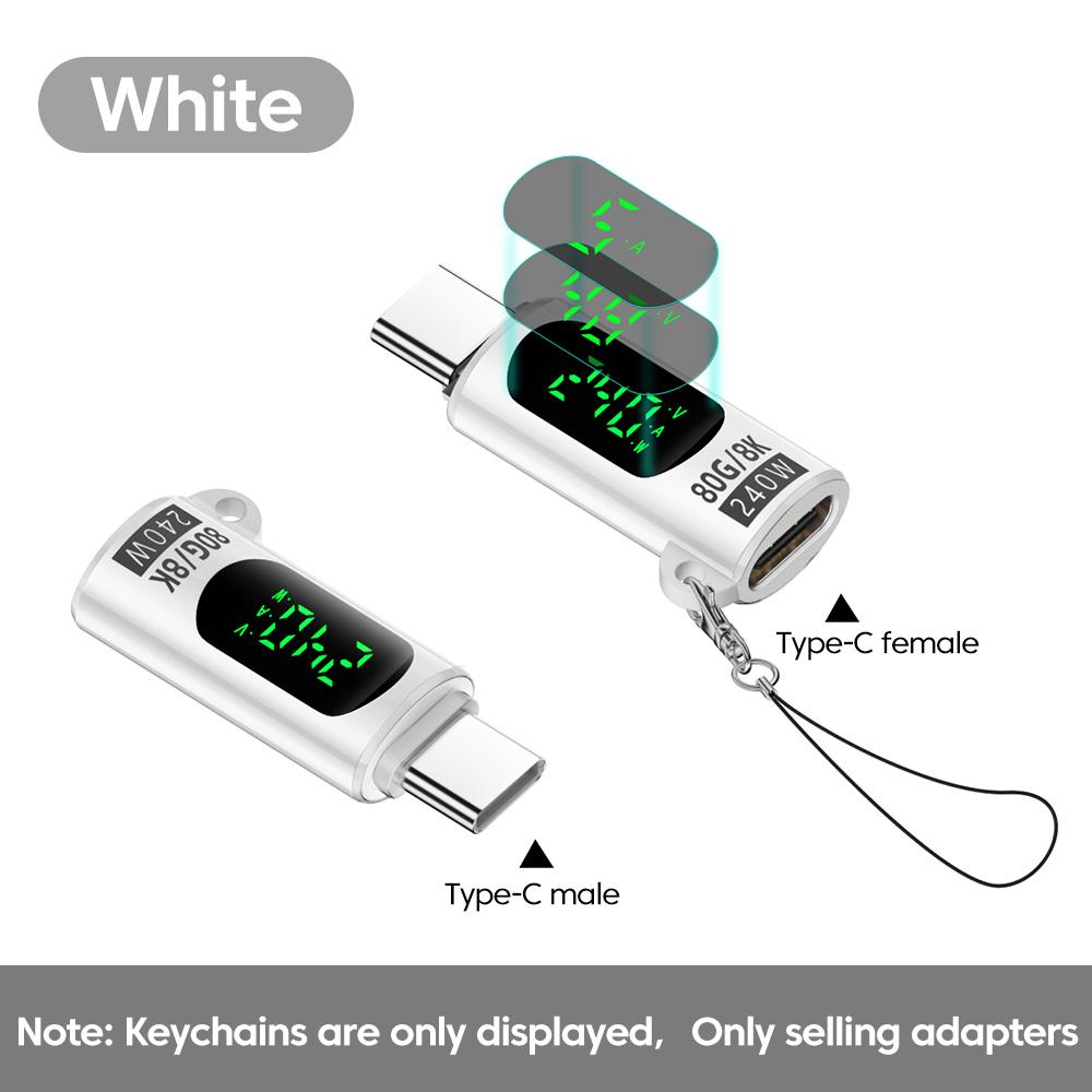 

PD240W Digital Display Type C Adapter Fast Charging USB C to Type C Audio Converter For iPhone 15 16 Samsung 40Gbps Transfer OTG