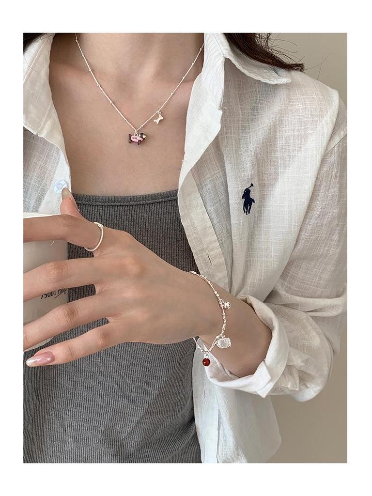 Cute Puppy Collarbone Necklace - Women's Trendy Cartoon Design, Childlike and Versatile Fashion Style