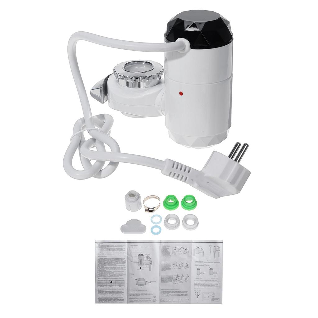 AC 220V Electric Hot Faucet Water Heater Kitchen Cold Heating Faucet Tankless Digital Instantaneou Water Tap With Adapter