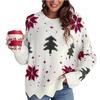 2026 Winter Snowflake Christmas Tree Print Women's Loose Knit Sweater
