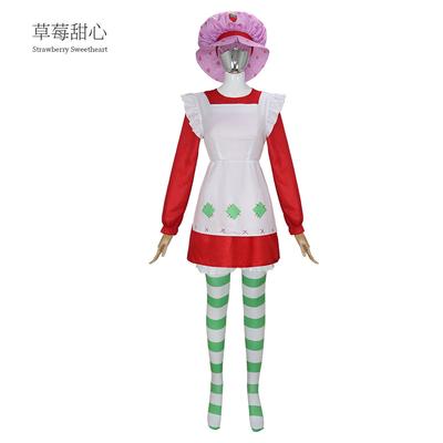 Anime Strawberry Shortcake Cosplay Costume 1980 Classic Suit Women The World Of Strawberry Shortcake Halloween Fancy Dress