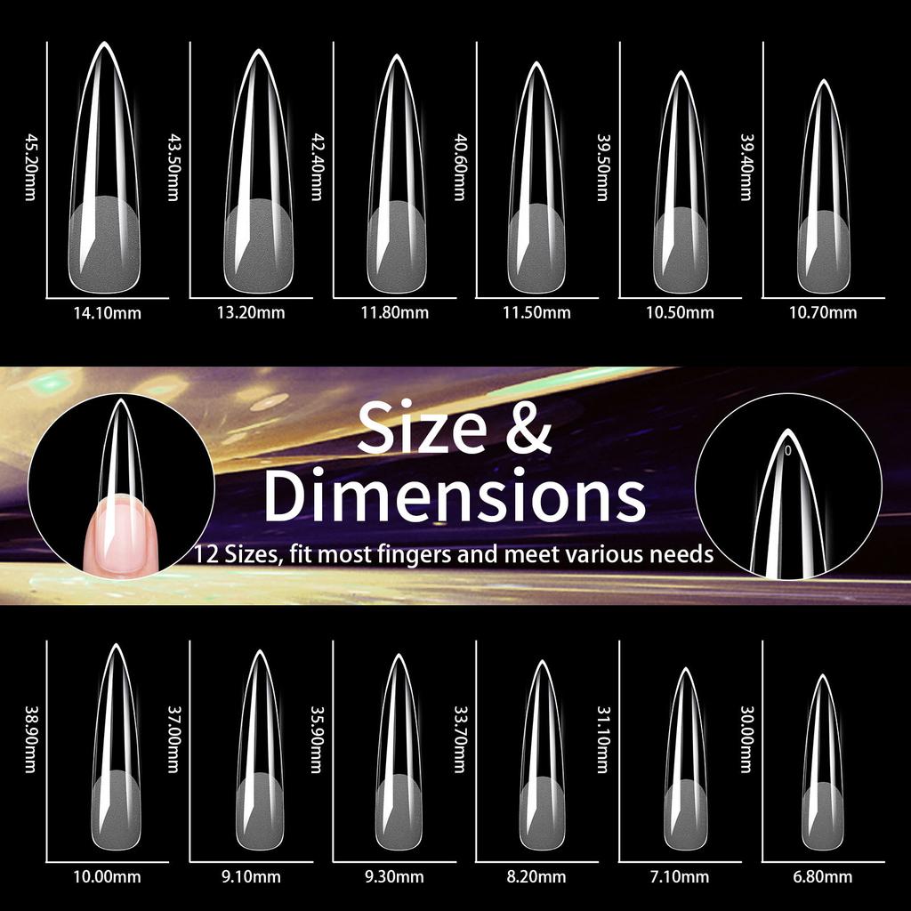 Nail Art Pads Extended Xxl Square Nail Translucent Matte Folded Non-Marking Water Drop Trapezoidal Fake Nail Patch 240 Pcs