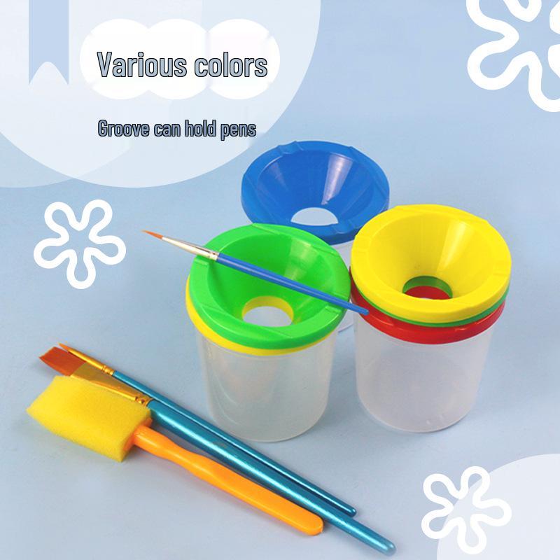 Art Children's Brush Holder: Plastic Cup for Watercolor & Acrylic Painting