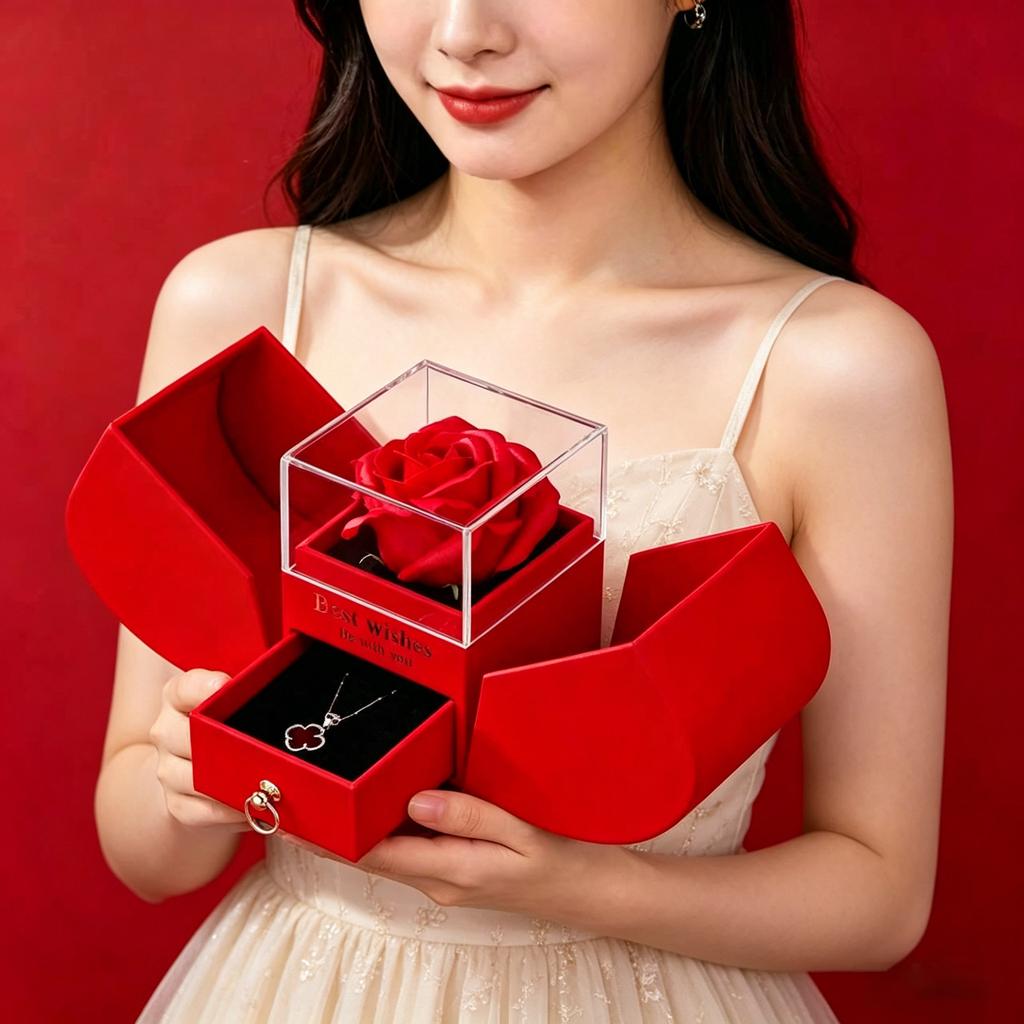 Creative Jewelry Box for Necklace & Ring, Holiday Gift for Friends