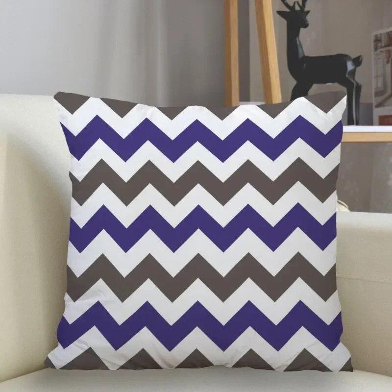 Striped Color Pillowcase Square Cover Zipper