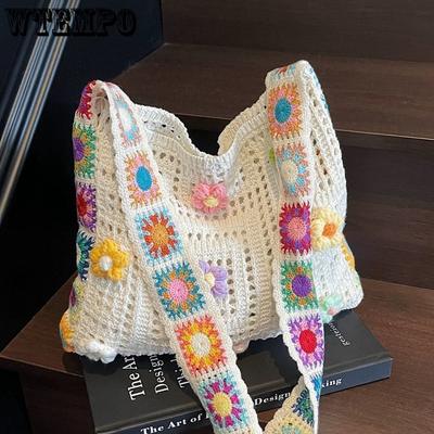 Knitted Bag for Women Fashionable and Casual Simple Knitted Tote Bag Versatile Shoulder Bag