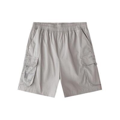 X Popeye Collaboration Life Series Solid Color Mid-Rise Straight Leg Casual Shorts Men Shorts Cool-Gray-Green 152428519-1