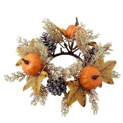 Pumpkin-decorated Scented Candles, Candlesticks, Wreaths, And Decorative Items