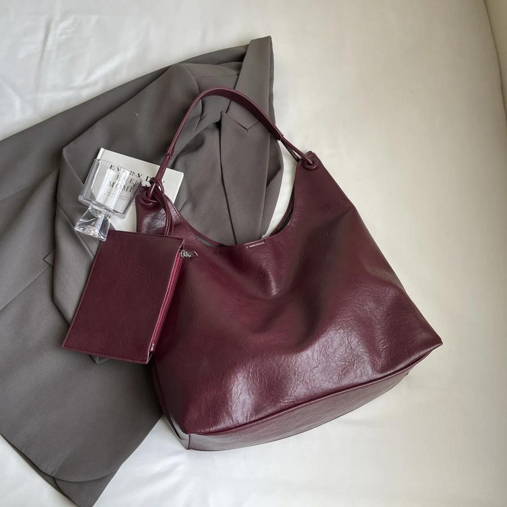 Weiche, lässige Innenfachtaschen mit Nählinie, große Kapazität, hochwertige Taschen für Damen, Reißverschluss, PU-Damentaschen