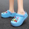 Women's 7CM Height-Increasing Cute Cartoon Clog Sandals - Lightweight, Breathable, Closed-Toe Beach Slippers