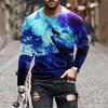 Vintage Long Sleeve T Shirt For Men Animal 3d Print Top Summer Men'S Casual Oversized O Neck Pullover Fashion Male Clothes