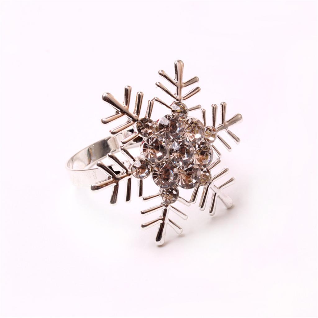 Snowflake Napkin Rings Sparkling Napkin Holders Buckles Party Table Xmas Charm Decor
