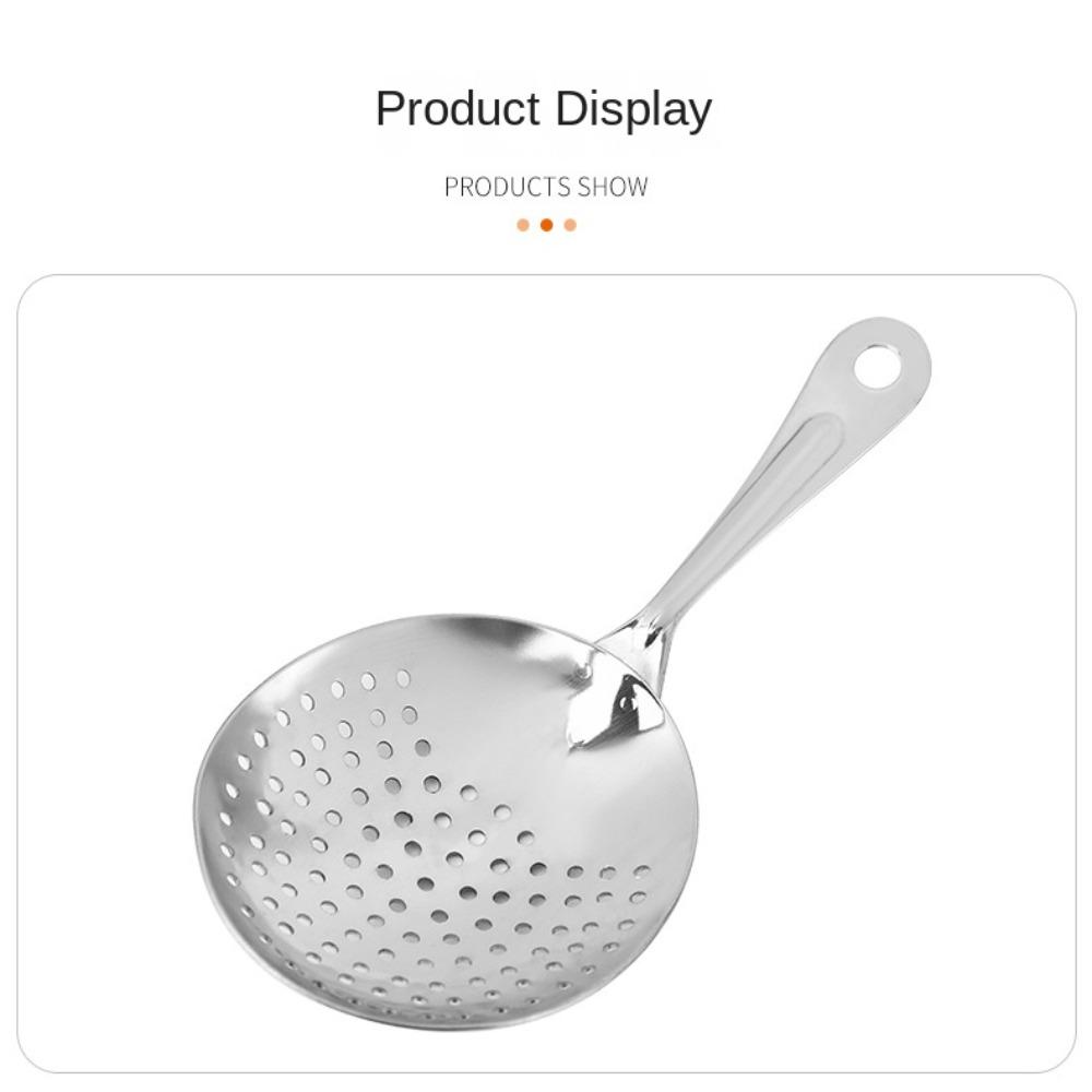 Hot 304 Stainless Steel Julep Strainers Fast Drain Handle Bar Strainer Strainer Spoon Home