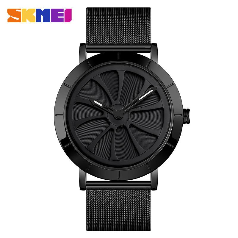 

Stylish Hollow Rotary Dial Waterproof Service Mesh with Quartz Watch Men s Time Running Watch чорний