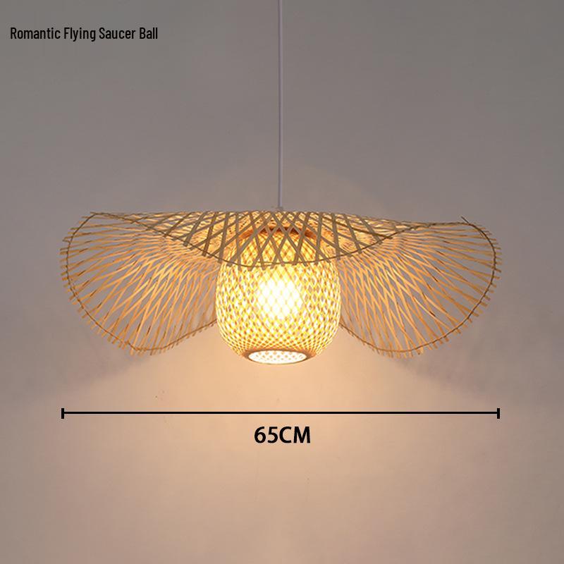 Japanese Style Bamboo Woven Pendant Light for Restaurant, Hotel, B&B, and Hallway Decor