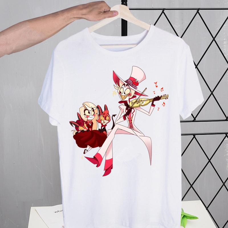 

Футболки Alastor из Hazbin Hotel Мужская футболка Харадзюку Мужская одежда Летняя уличная одежда Повседневная футболка с коротким рукавом 2XL