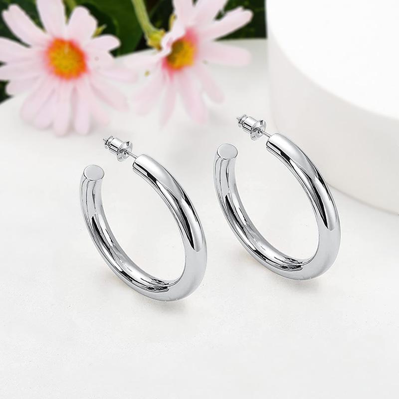 

CAOSHI Fashion Lady Everyday Earrings Simple Design Silver Color Accessories for Women All Match Trend Jewelry for Engagement