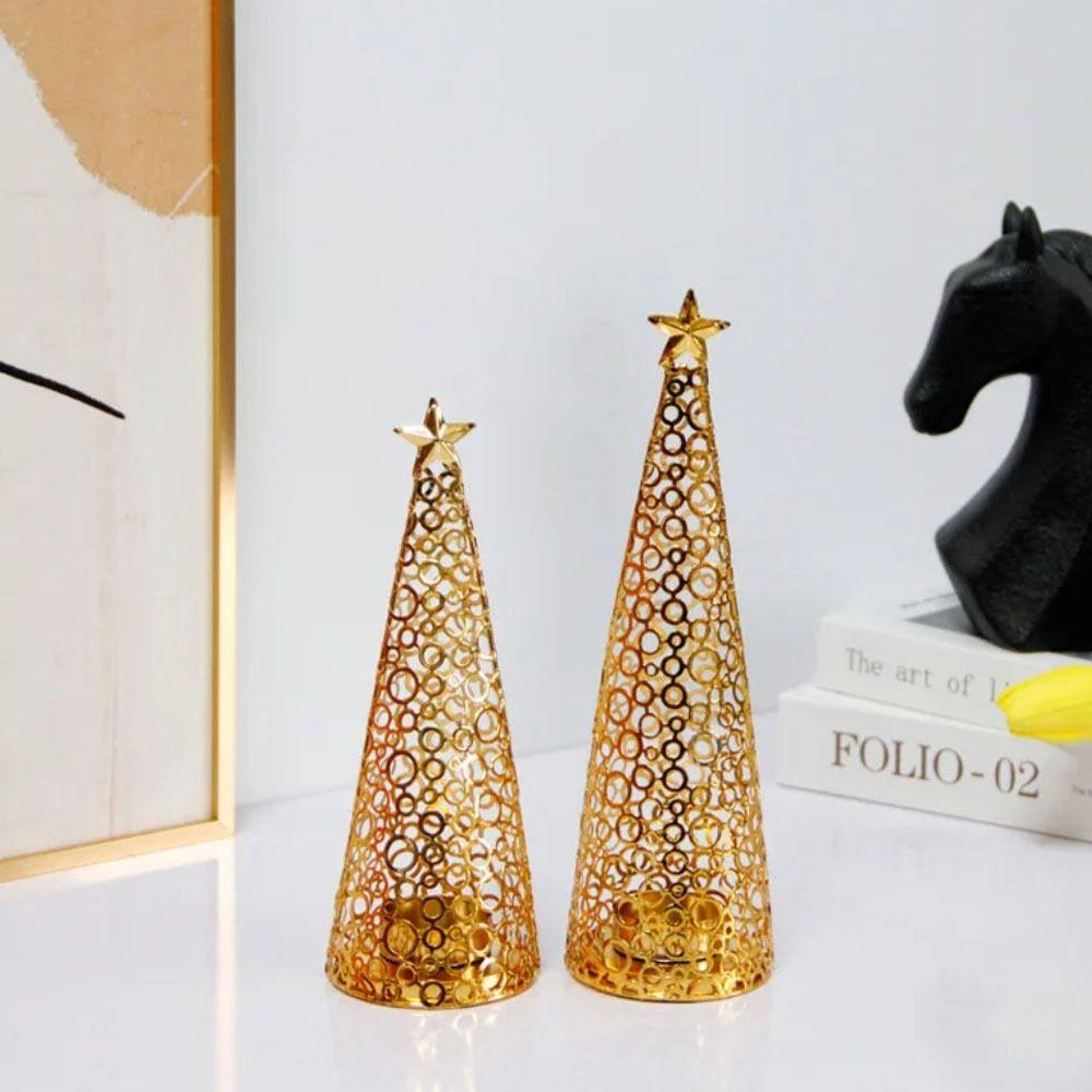 

Iron Christmas Tree Candle Holder Gold Tealight Candle Holder Restaurant