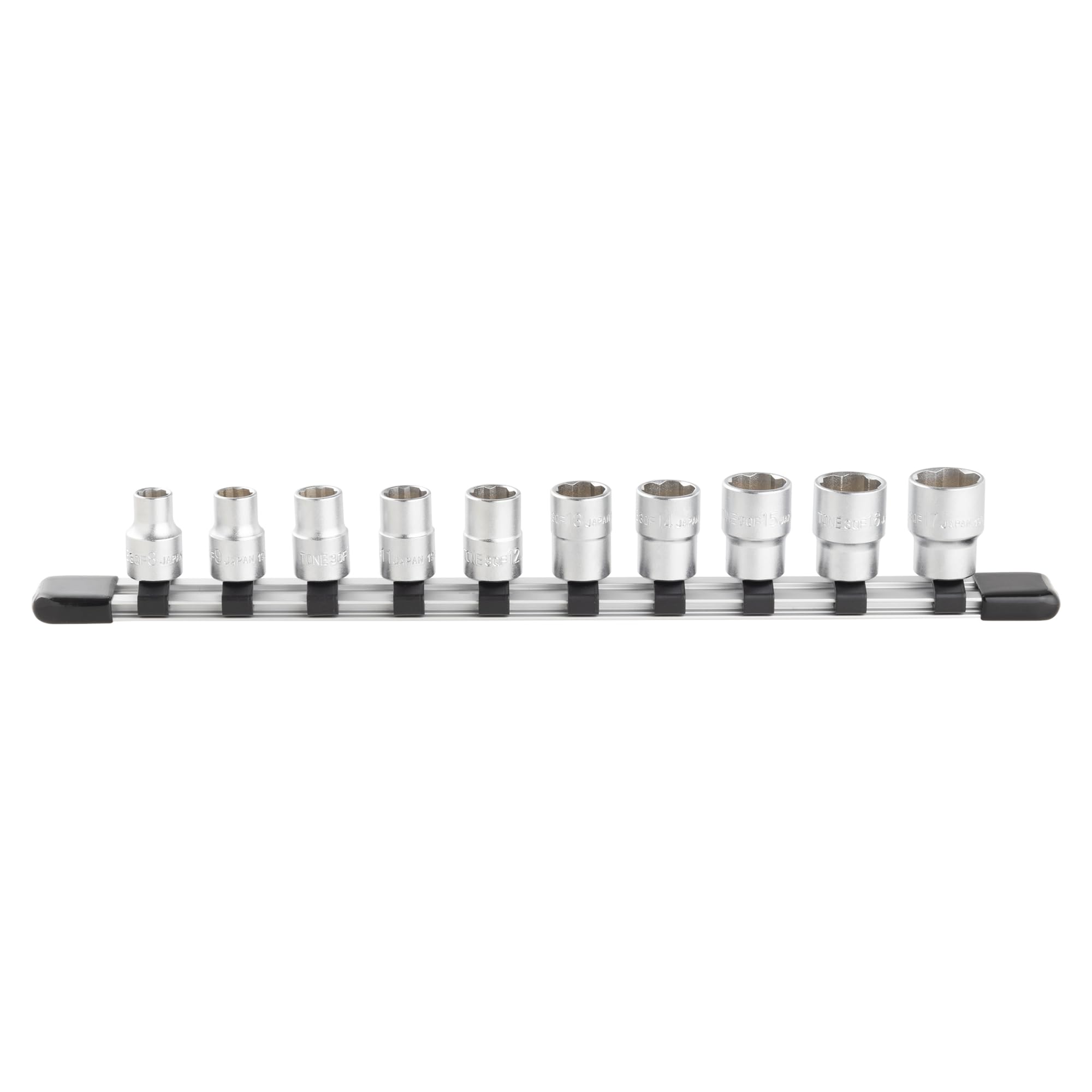 

Tone Quick Fit Socket Set (with Holder) HQF310, 9.5mm (3/8 ) Drive, 10 Pieces