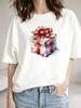 (Asian Size) lovely letter Christmas Festival Tee Top New Year Clothing T Shirt Women Fashion Print Female Woman Short Sleeve Graphic T-shirts