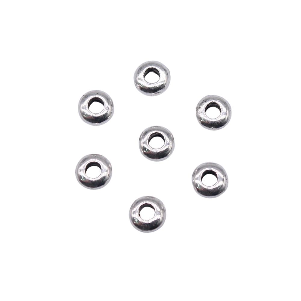 

100шт Бусины-разделители, подвески, бусины античное серебро, цвет цинкового сплава, 5X5X2 мм