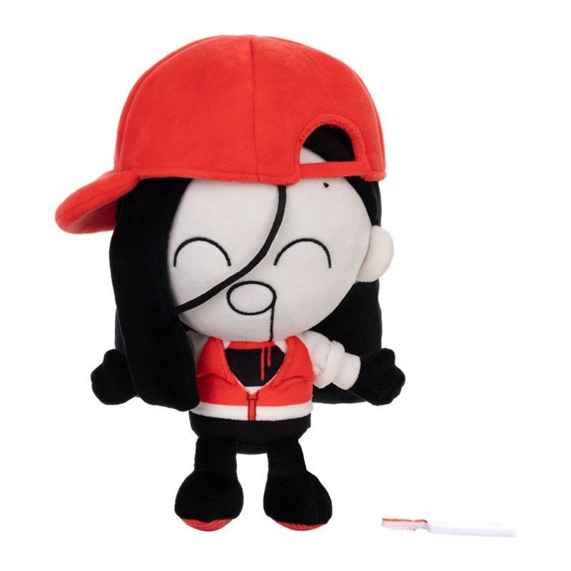 Cute Cartoon Girl Plush Toy with Red Cap Soft Stuffed Character Doll Fluffy Anime Peripheral Plushies Gift for Kids Fans Birthday Home Decor