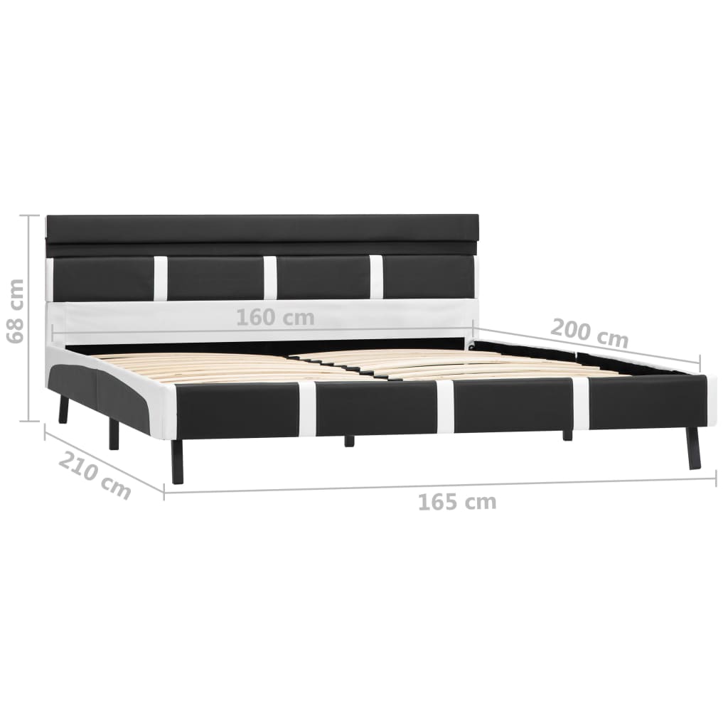 LED Bed Frame in Grey Faux Leather 160 x 200 cm