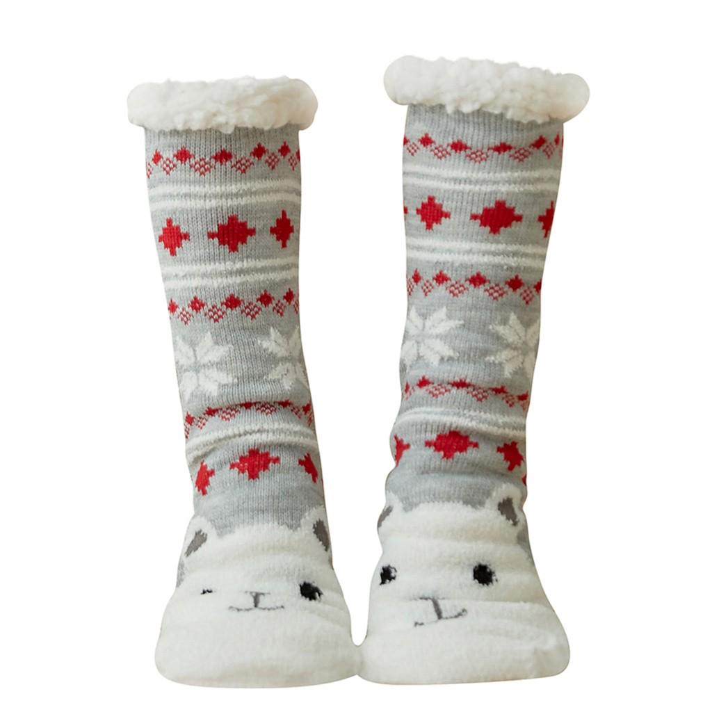 Christmas Women Cotton Socks Print Thicker Anti-slip Floor Socks Carpet Socks
