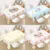 Easter Bunny Tablecloth Polyester Rabbit Eggs Flower Table Cover Happy Easter Decoration For Home Kitchen Dining Table Decor