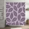 Leaf Pattern Shower Curtain: Lavender Color Waterproof Bathroom Decor Size Customizable for Home Decoration Supplies Accessories