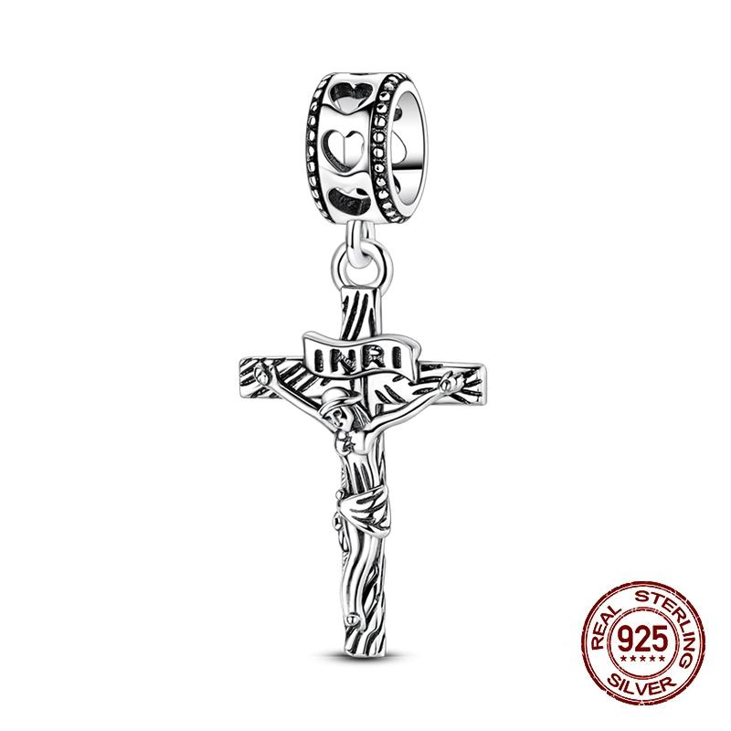 Charms Copper Angel Prayer Cross Bible Series Charms Beads Fit 3Mm Original Bracelets Diy Easter Jewelry Gifts