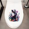 Self-adhesive Waterproof Colorful Rabbit Toilet Stickers for Bathroom Wall Decor