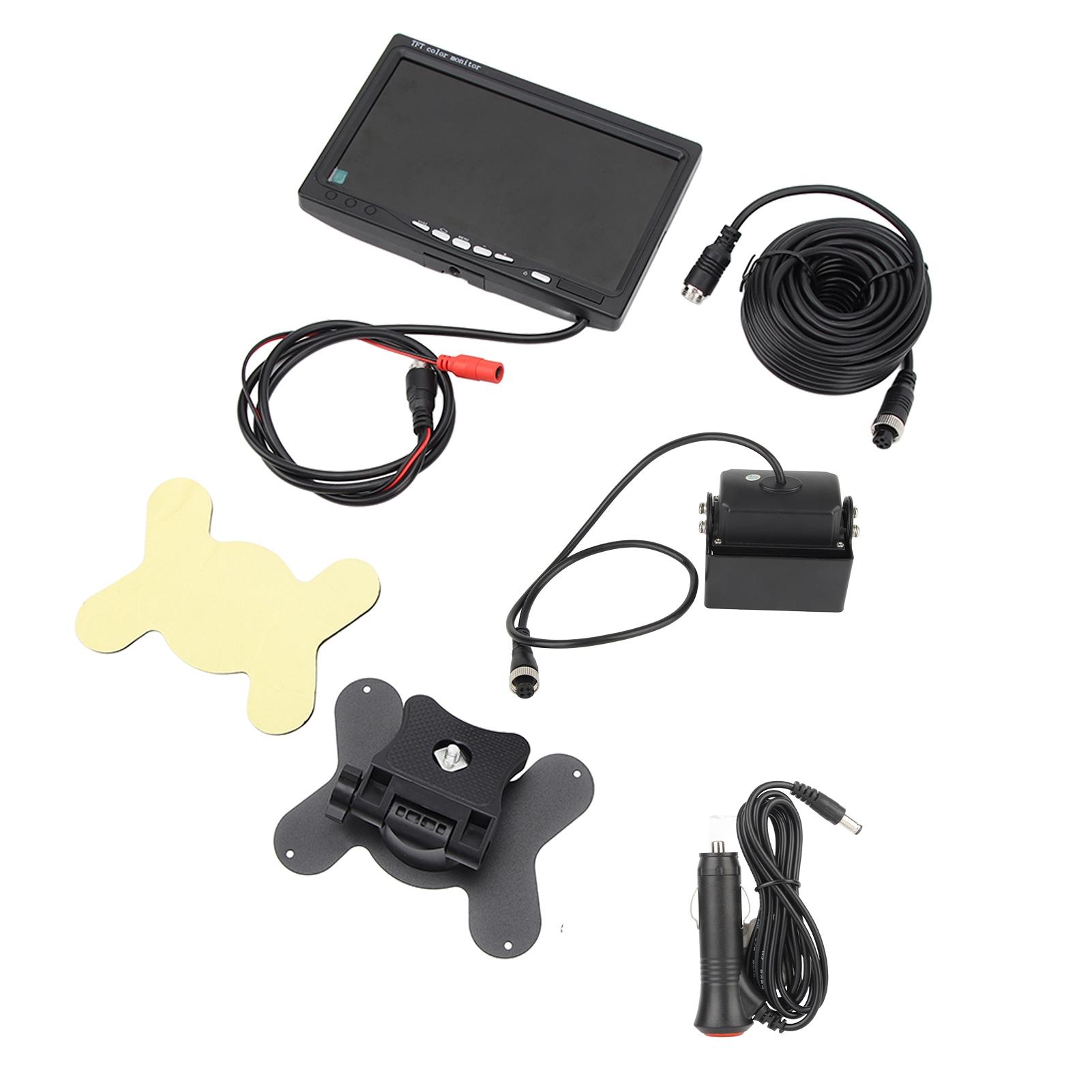 

7-дюймовый автомобильный видеорегистратор с зеркалом заднего вида, 4-контактный водонепроницаемый ЖК-дисплей, инфракрасная камера ночного видения для автобуса