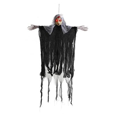 Halloween Decorations Outdoor Hanging Skull with Hand Skeleton Scary LED Phantom Hanging Decors House Yard Decors