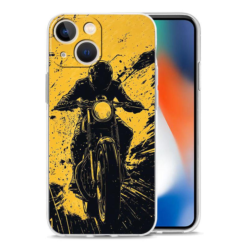 Phone Case For iPhone 17 Air Cases iPhone 16 15 12 13 14 Pro Max SE 7 8 Plus iPhone11 Clear Soft Cover Cool Motorcycle